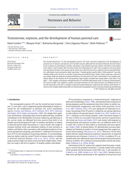 Testosterone, Oxytocin, and the Development of Human Parental Care