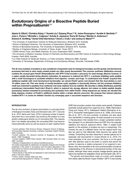 Evolutionary Origins of a Bioactive Peptide Buried Within Preproalbuminc W
