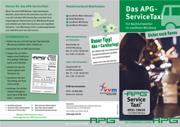 Das APG- Servicetaxi
