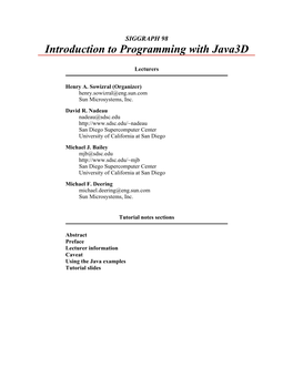 Introduction to Programming with Java3d