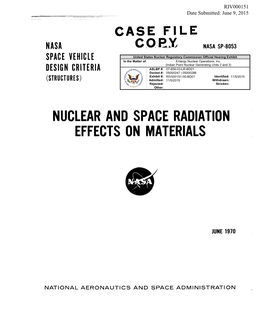 Nuclear and Space Radiation Effects on Materials