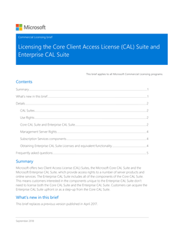 Suite and Enterprise CAL Suite