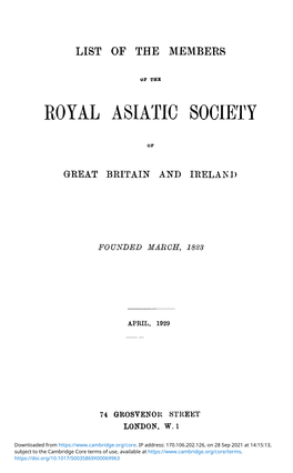 Royal Asiatic Society