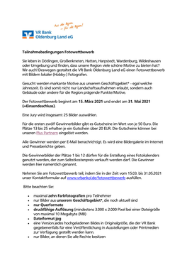 Teilnahmebedingungen VR Bank Fotowettbewerb.Pdf