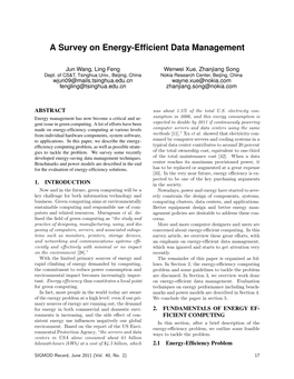 A Survey on Energy-Efficient Data Management