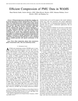 Efficient Compression of PMU Data in WAMS