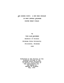 Red Horned Poppy: a New Weed Problem in West Central Oklahoma Winter Wheat Fields