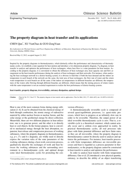 The Property Diagram in Heat Transfer and Its Applications