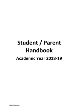 Student / Parent Handbook Academic Year 2018-19