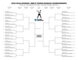 2010 NCAA DIVISION I Men's Tennis Doubles Championships