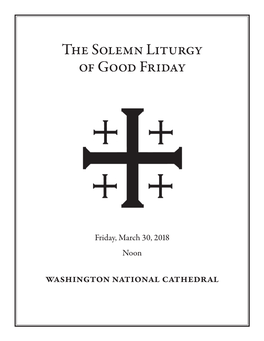 The Solemn Liturgy of Good Friday