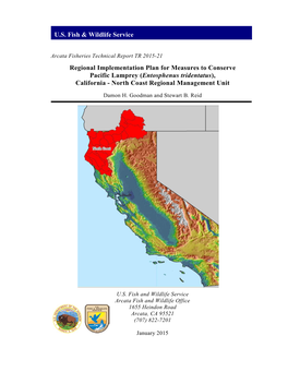 (Entosphenus Tridentatus), California - North Coast Regional Management Unit