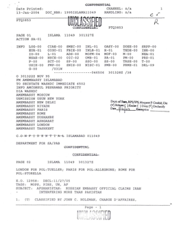 Sso-Oo SS-00 TRSE-00 T-00 USIE-00 FMP-00 SNIS-00 NISC-01 PMB-00 PRME-01 DRL-09 G-00 /031W N a E