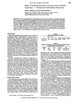 Copolymers. 1. Polystyrene-Polybutadiene-Polystyrene Faith A