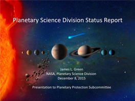 Planetary Science Division Status Report