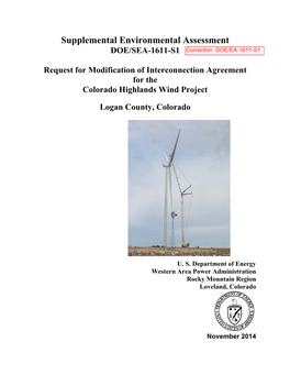 Supplemental Environmental Assessment DOE/SEA-1611-S1