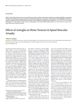 Effects of Astroglia on Motor Neurons in Spinal Muscular Atrophy