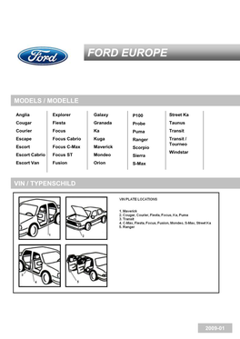 FORD EUROPE Color Information
