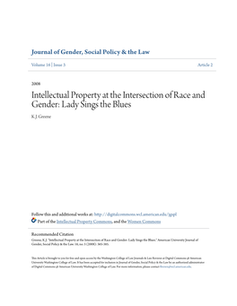 Intellectual Property at the Intersection of Race and Gender: Lady Sings the Blues K.J