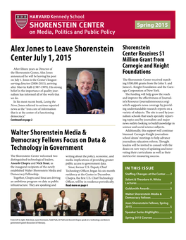 Alex Jones to Leave Shorenstein Center July 1, 2015