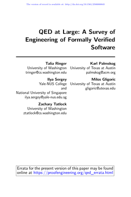 QED at Large: a Survey of Engineering of Formally Verified