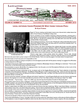Local Historian Traces Prisoner of War Trains Through Paoli by Alan Thomas
