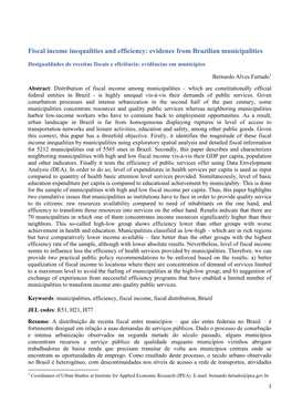 Identificada Fiscal Income Inequalities and Efficiency