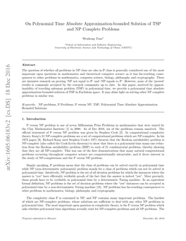 On Polynomial Time Approximation Bounded Solution for TSP and NP