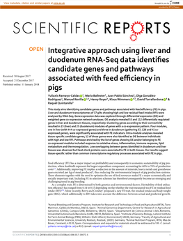 Integrative Approach Using Liver and Duodenum RNA-Seq Data Identifies