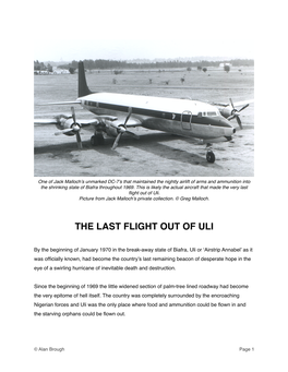 The Last Flight out of Uli