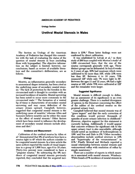 Urethral Meatal Stenosis in Males