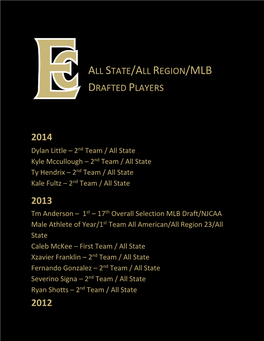 All State/All Region/Mlb Drafted Players