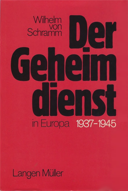 DER GEHEIMDIENST in Europa 1937–1945