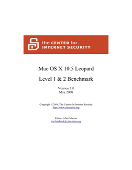 CIS Mac OS X Leopard (10.5.X) Benchmark