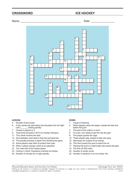 Crossword Ice Hockey