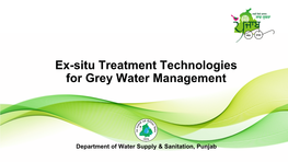 Ex-Situ Treatment Technologies for Grey Water Management