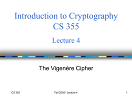 The Vigenère Cipher