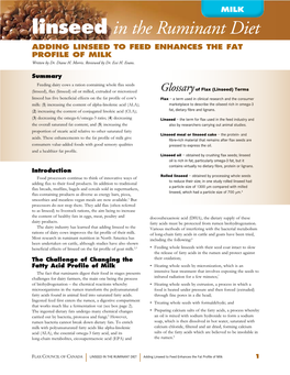 Background Information on Key Fats in Milk and Beef
