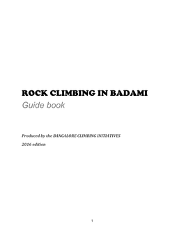 ROCK CLIMBING in BADAMI Guide Book