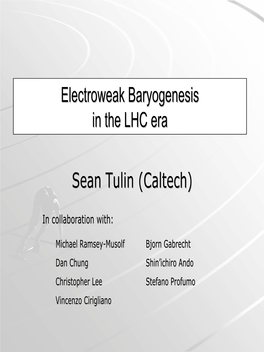 Electroweak Baryogenesis in the LHC