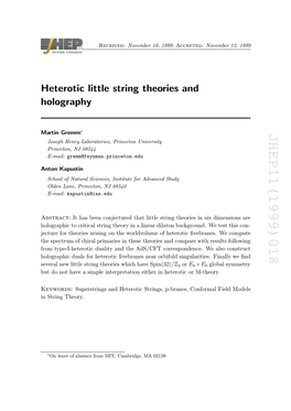 Heterotic Little String Theories and Holography