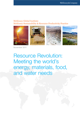 Meeting the World's Energy, Materials, Food, and Water Needs