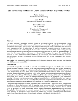 ESG Sustainability and Financial Capital Structure: Where They Stand Nowadays