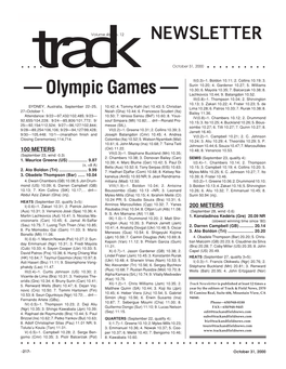 — Olympic Games — Lachkovics 10.44; 9