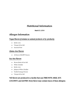 Nutritional Information