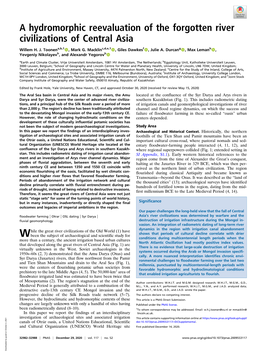 A Hydromorphic Reevaluation of the Forgotten River Civilizations of Central Asia