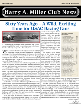 Harry A. Miller Club News