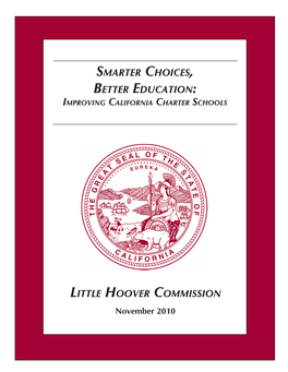 Smarter Choices, Better Education: Improving California Charter Schools