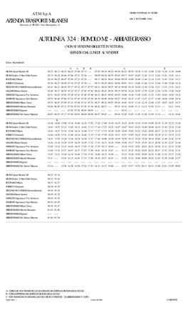 Autolinea 324 : Romolo M2 - Abbiategrasso (Non Si Vendono Biglietti in Vettura) Servizio Dal Lunedi' Al Venerdi'