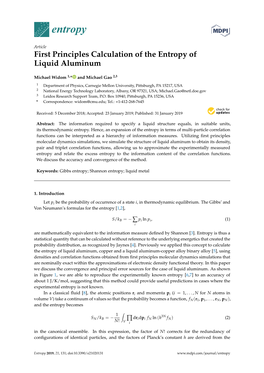 First Principles Calculation of the Entropy of Liquid Aluminum